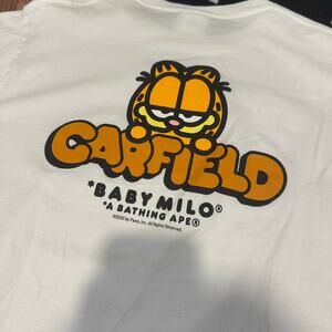 BAPE x Garfield #4 Tee - White - Size Large - Used